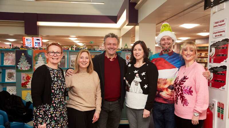 Michael Sheen has visited the Warm Welcome Space in Port Talbot (Image: Mike Roberts)