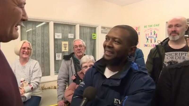 The Whinmoor community presented Abdoul Ramadhan with the gift at the local school (Image: ITV)