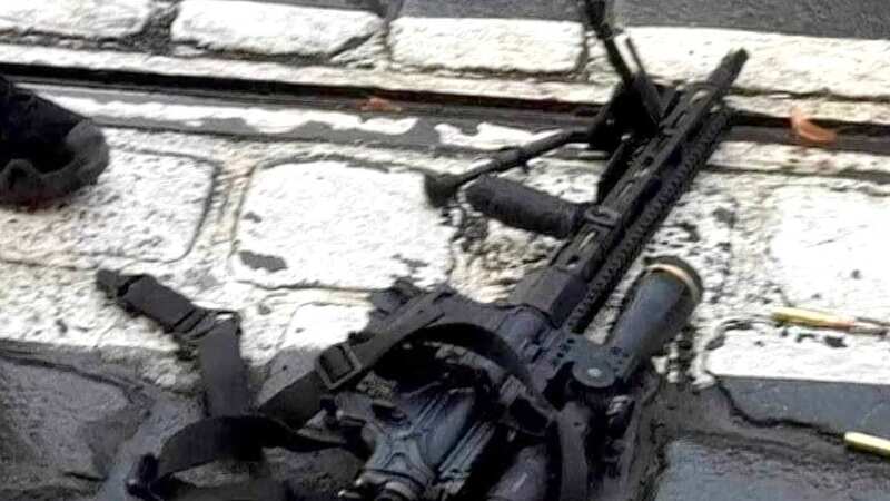 Image of the gunman weapon recovered by police (Image: CZECH 24 TV/UNPIXS)