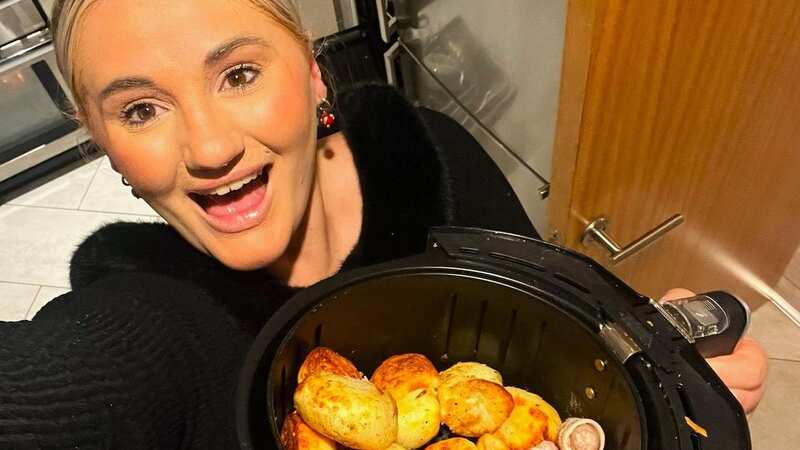 Mirror reporter Lucy Marshall cooked her roast potatoes, pigs in blankets, vegetables, and Yorkshire puddings in air fryer (Image: Mirror Online)