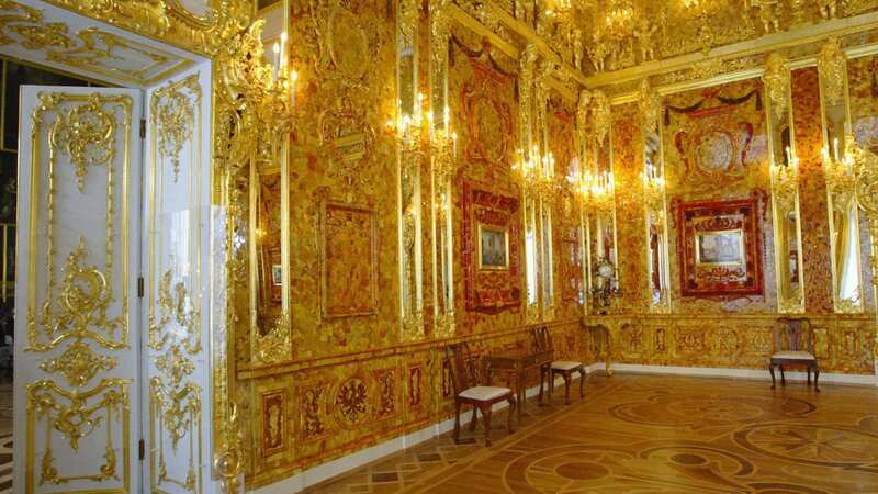 The Amber Room was a unique wonder of the world, stolen by Nazi soldiers and lost for decades - pictured is a reconstruction (Image: AFP/Getty Images)