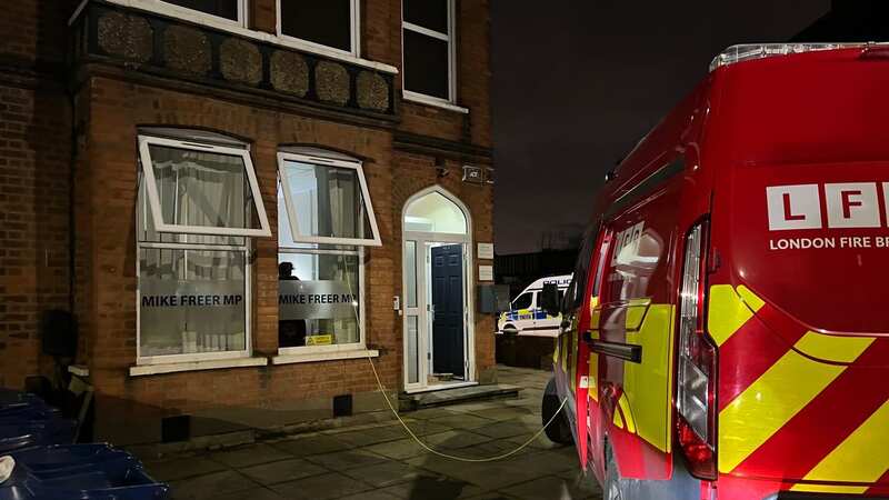 Police are investigating a suspected arson attack at the constituency office of Conservative MP Mike Freer