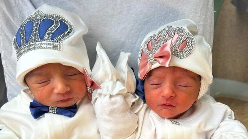 Newborn twins Jami (left) and Rubi, who were born each side of midnight at NHS Lothian