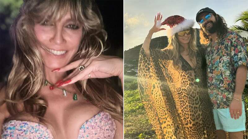 Heidi Klum shows off figure in sparkling dress as she enjoys loved-up Christmas