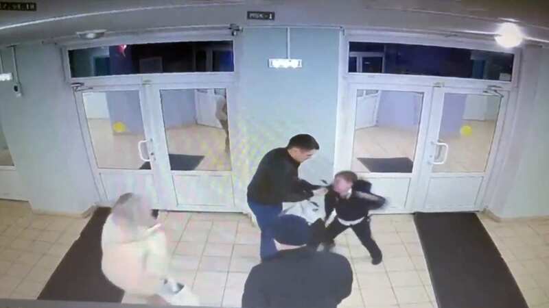 Moment brave boy fights off brutal dad who