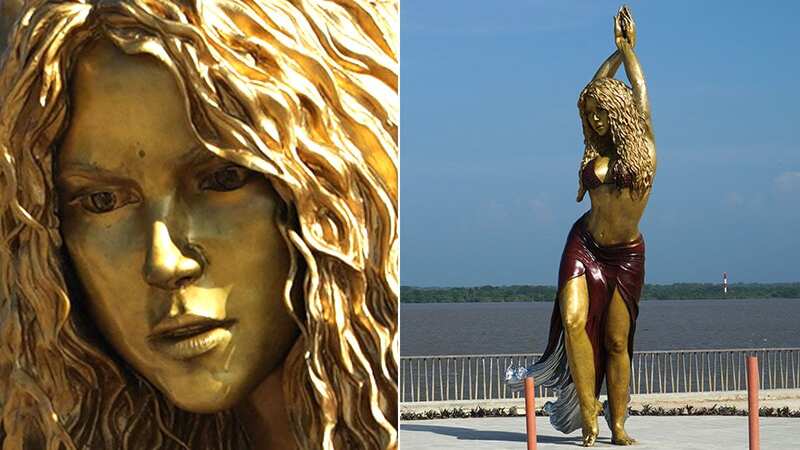 Shakira is made into a 21-foot-tall bronze statute in her hometown