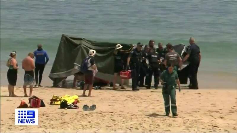 Emergency services rushed to help the child on the beach (Image: 9 News)