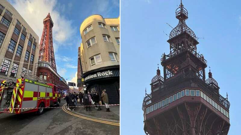 The fire atop Blackpool Tower turned out to be something benign (Image: DAVE NELSON)
