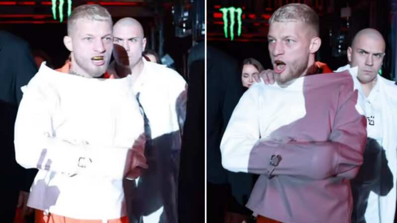 Radek Rousal walked out in a straight jacket for his MMA fight (Image: OKATGON MMA)