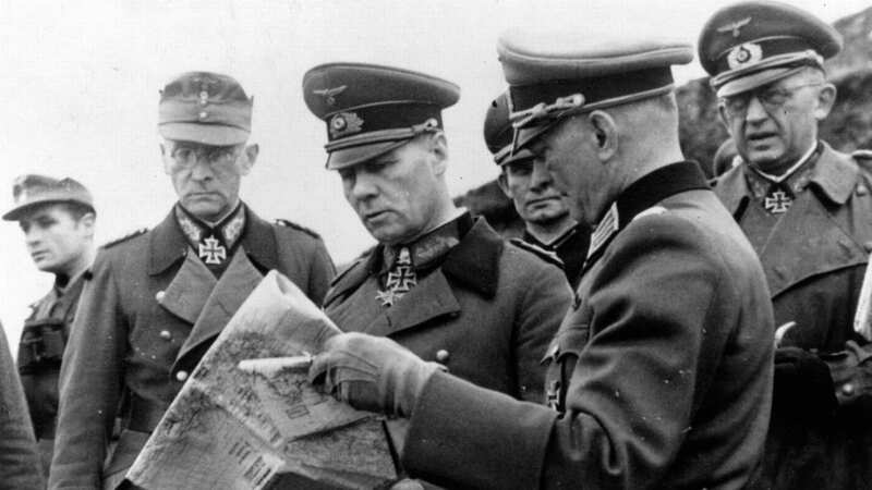 Field Marshal Erwin Rommel, centre, was one of the foremost Nazi commanders (Image: Getty Images)