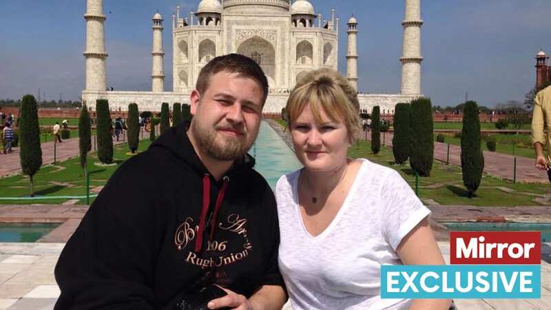 Susie with husband Dan at the Taj Mahal