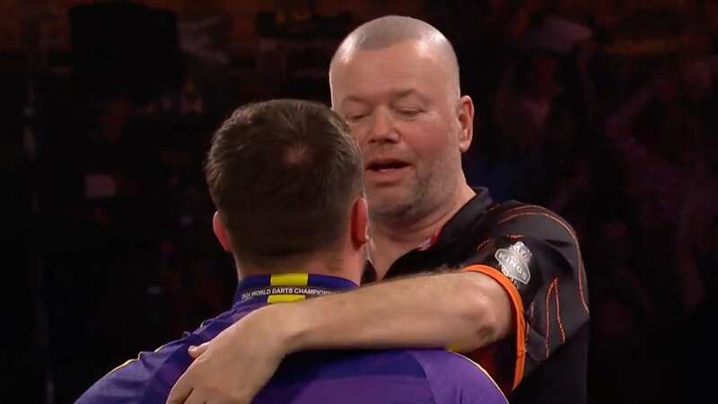 Raymond van Barneveld congratulated Luke Littler after their memorable darts clash (Image: Sky Sports)