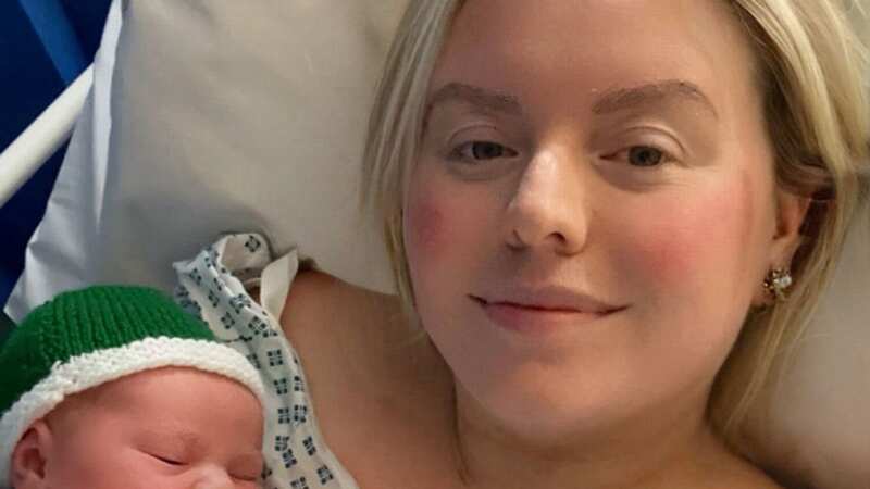 Katie Fuller, 30, gave birth to Barney Forsythe on Christmas Day (Image: Katie Fuller / SWNS)