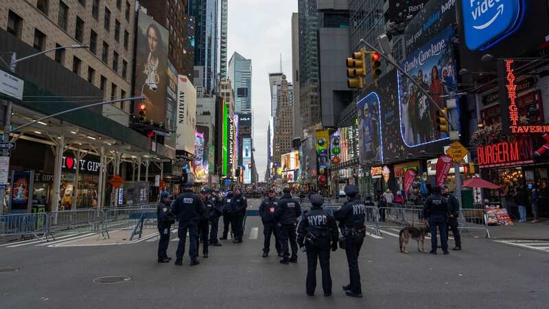 NYPD officers gather ahead of New Year