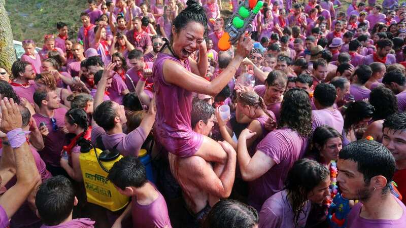 In Haro people get together to douse themselves in rioja (Image: AFP/Getty Images)