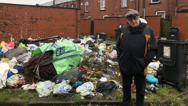Alan Johnson pictured by the rubbish (Image: No credit)