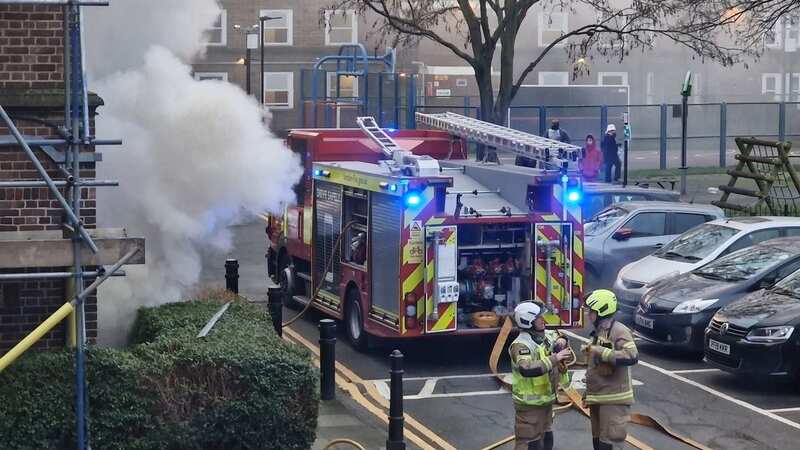 Emergency services rushed to the flat fire in Hackney