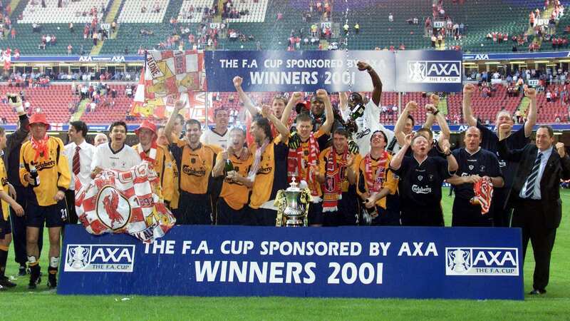Liverpool celebrate winning the 2001 FA Cup (Image: PA)