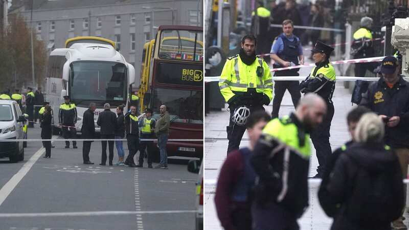 The scene in Dublin city centre after five people were injured, including three young children, following a serious public order incident which occurred on Parnell Square East (Image: PA)