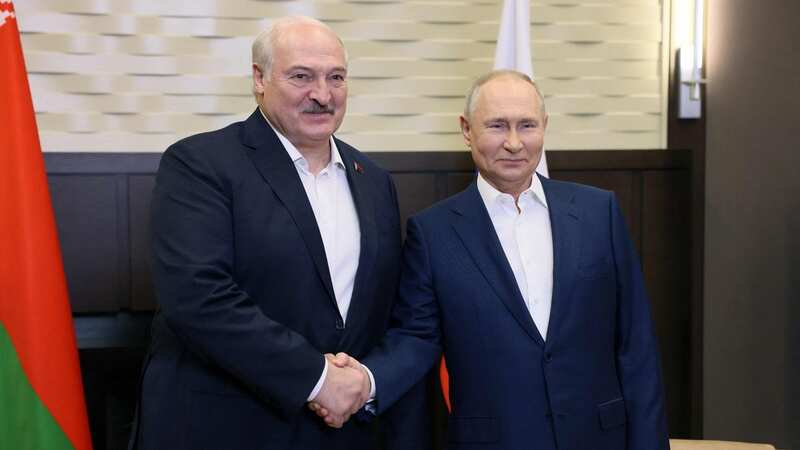 Belarusian strongman Alexander Lukashenko and Vladimir Putin (Image: POOL/AFP via Getty Images)