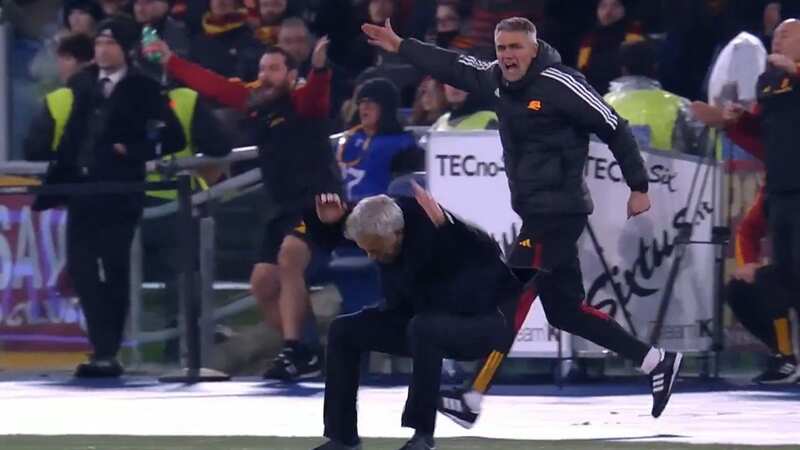 Jose Mourinho was sent off during Roma
