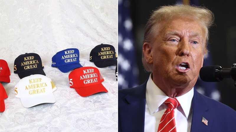 The collection includes hats dedicated to "MAGA mamas" and "Cops for Trump" (Image: mediadrumimages/Ebay)