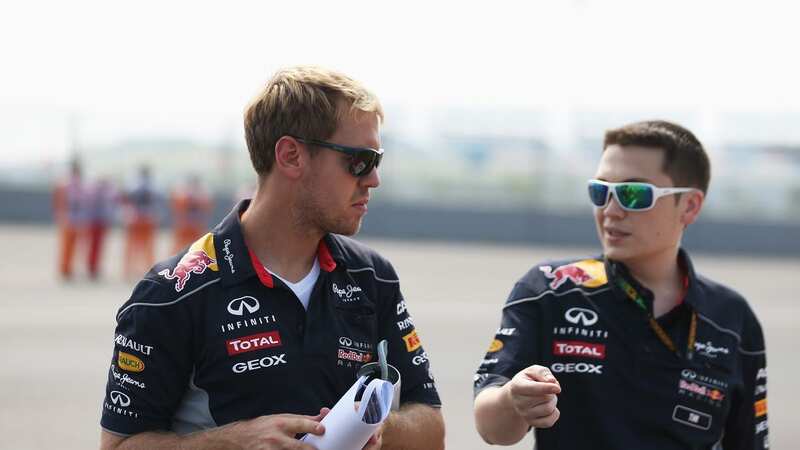 Tim Malyon (right) worked with Sebastian Vettel during his time at Red Bull (Image: Getty Images)