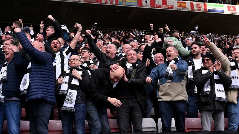 Newcastle fans were able to celebrate with free beer after their win over Sunderland (Image: Stu Forster/Getty Images)