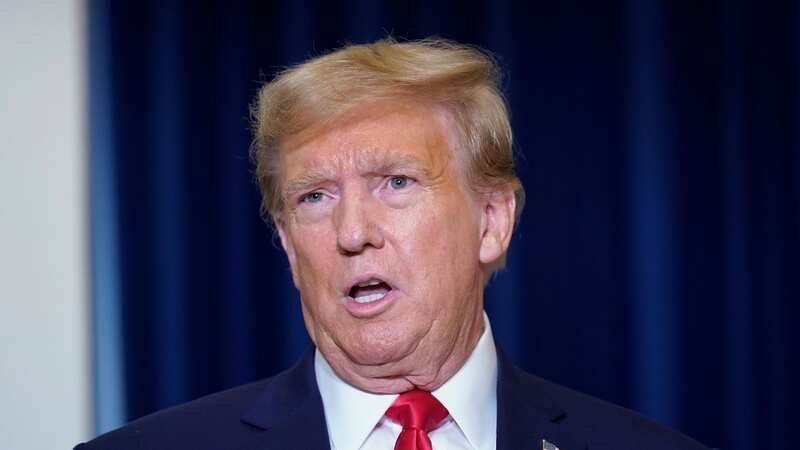 Former President Donald Trump speaks to the media after attending the hearing (Image: AP)