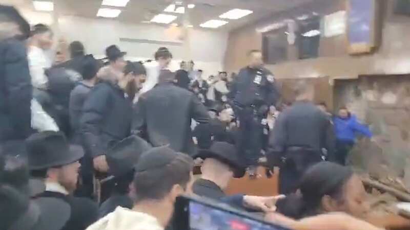 A fight over a mikvah - ritual bath - in Brooklyn led to a brawl (Image: @FrumTikTok /Twitter)