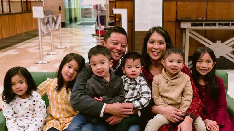 Ryan and Jennifer Ambrosio with their six children (Image: CEN)
