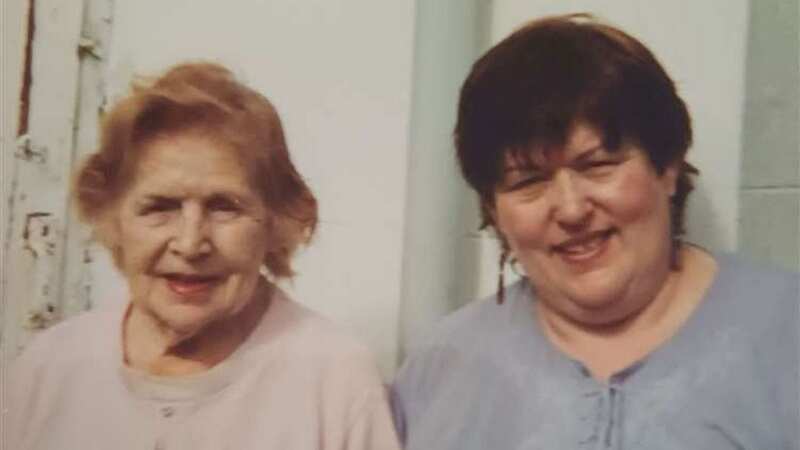 Geraldine Glanville with her mother, whose ashes she says have become part of a bitter rent dispute (Image: Geraldine Glanville / SWNS)
