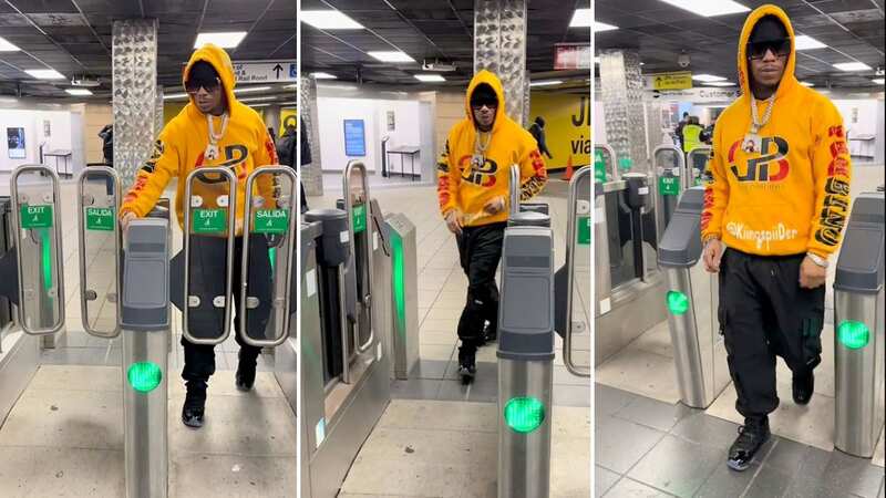 The trick was shared on TikTok by a user named kiingspiidertv and showed a man in a yellow hoodie approaching the new gates before fooling the system (Image: kiingspiiderTV/TikTok)