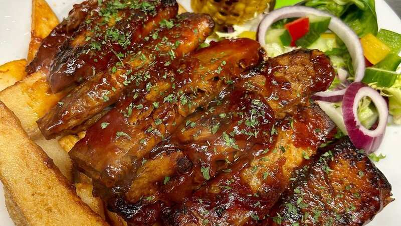 Vegan ribs and chips (Image: WALES NEWS SERVICE)