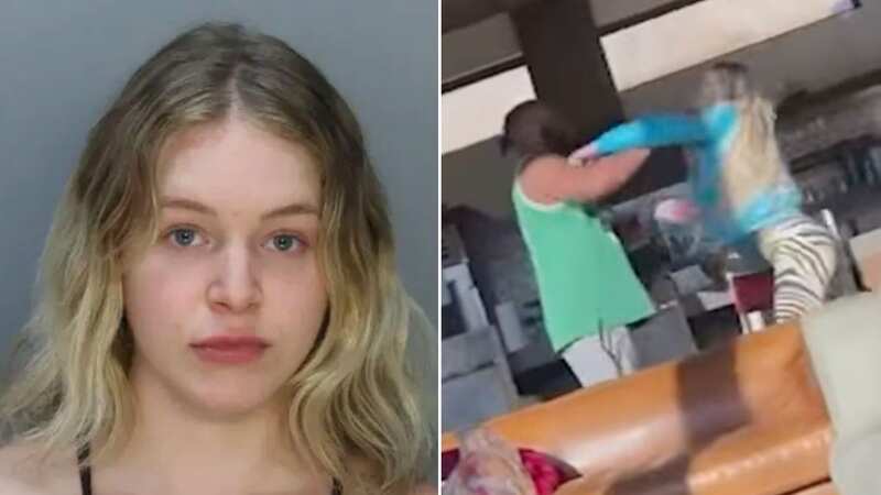 Courtney Clenney and boyfriend Christian Obumseli are seen fighting in the new video (Image: Local 10)