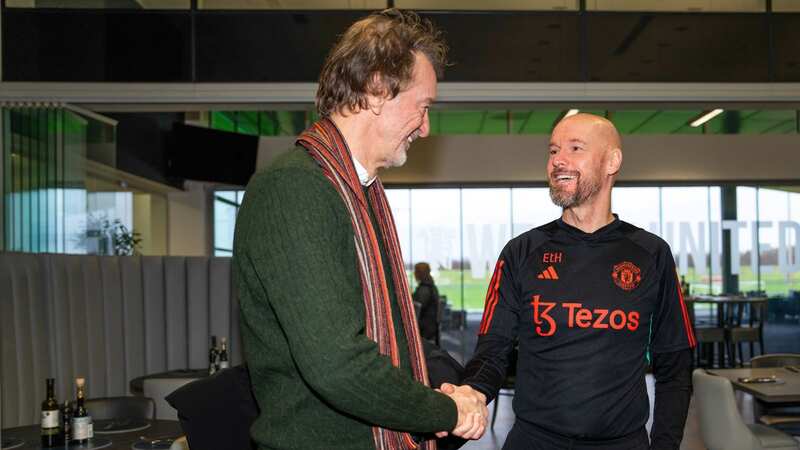 Sir Jim Ratcliffe meeting Erik ten Hag at Carrington last week (Image: Manchester United via Getty Imag)