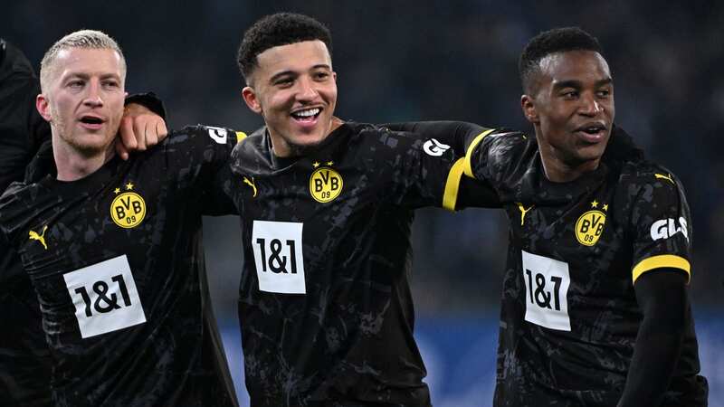 Jadon Sancho celebrates Borussia Dortmund
