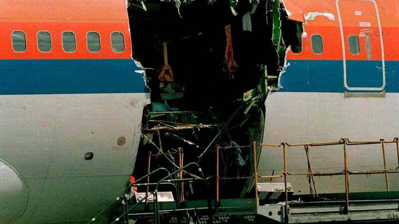 The gaping hole left after the door exploded out on United Airlines Flight 811 (Image: AP)