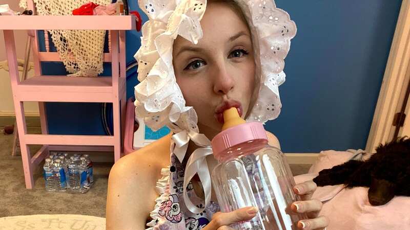 Woman lives as a full-time baby and spends hundreds of pounds on nappies