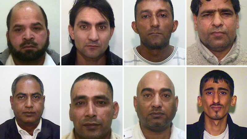 Eight of the nine men convicted over the Rochdale grooming scandal in 2012 (Image: PA)
