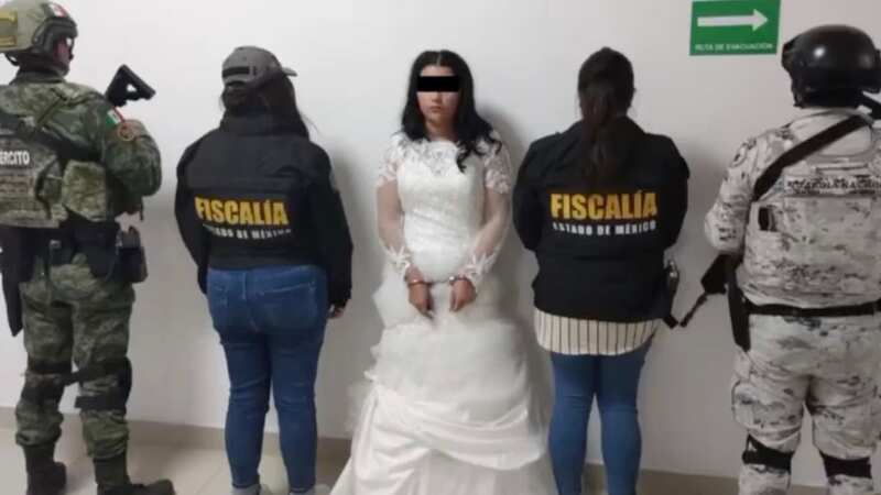 Nancy Lizeth was arrested in her wedding dress (Image: @FiscaliaEdomex/Newsflash)