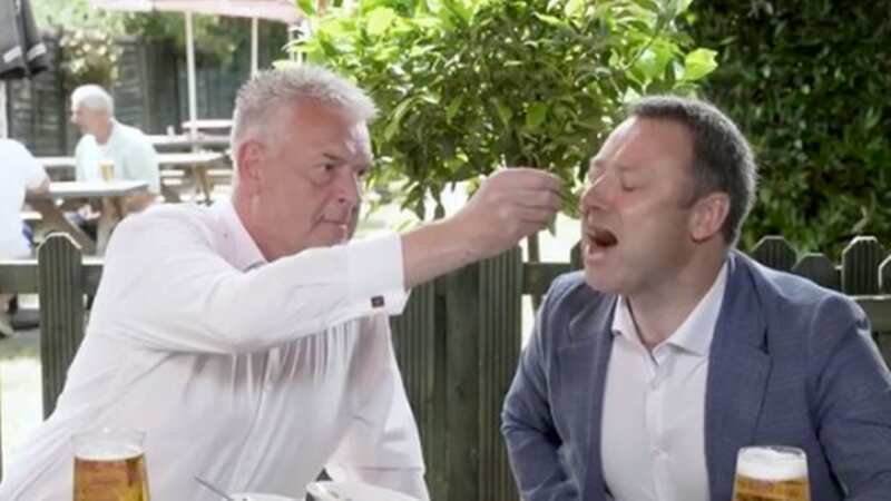 Tory deputy chairmen Lee Anderson and Brendan Clarke-Smith pictured eating beans on Mr Anderson