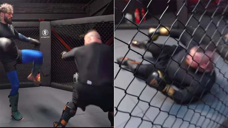 Three-hundred-pound strongman Eddie Hall dropped by head kick in MMA sparring