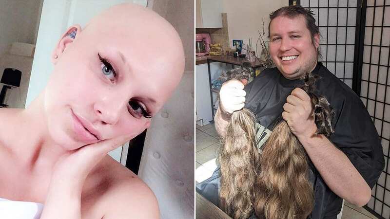 Cody spent four years growing a 2ft long mane for his girlfriend Hannah to turn into a wig (Image: Kennedy News and Media)