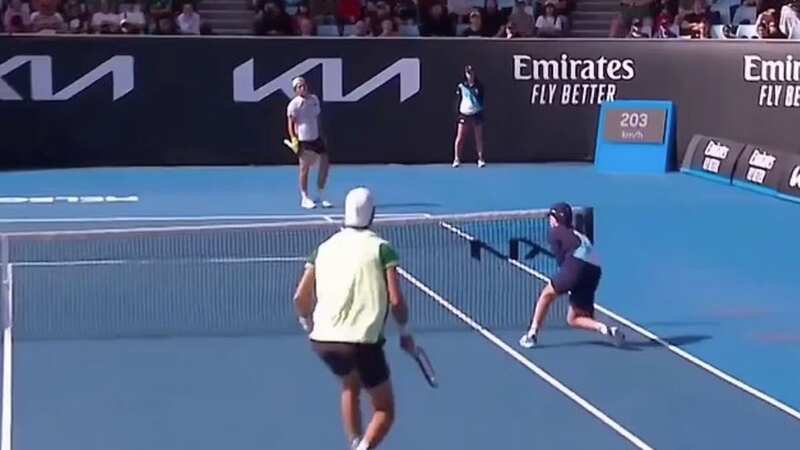 A ballboy interrupted play during an Australian Open second round match (Image: Eurosport)