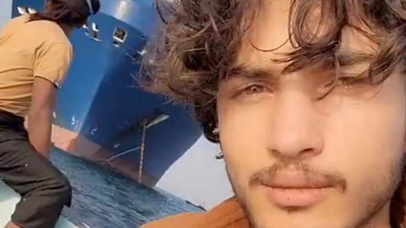 Rashid Al Haddad shared footage of himself aboard hijacked container ships (Image: TikTok)