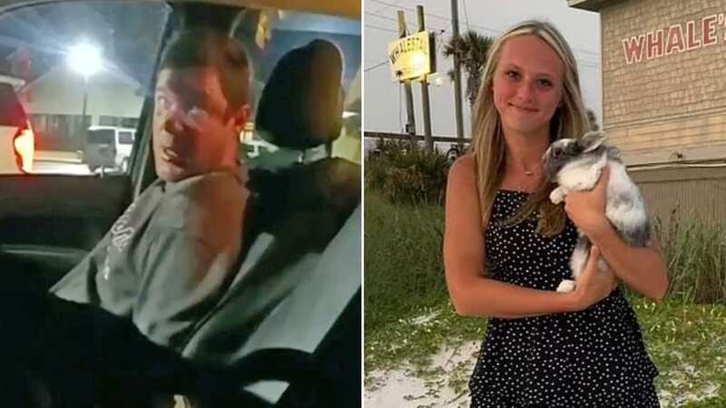Moment cops catch dad who crashed car leaving cheerleader daughter, 16, to die