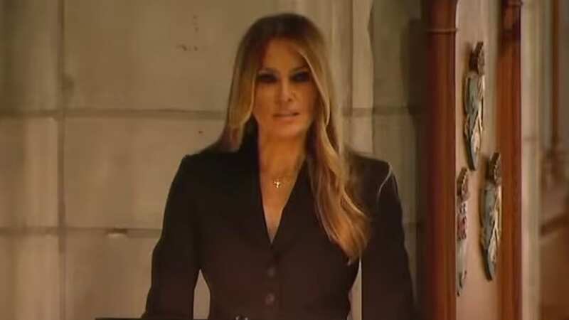 Melania Trump gave a touching eulogy at the funeral (Image: FOX)