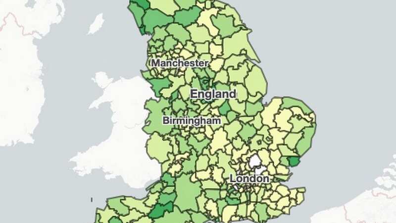 The latest Covid cases across England have been mapped - see how your area is doing