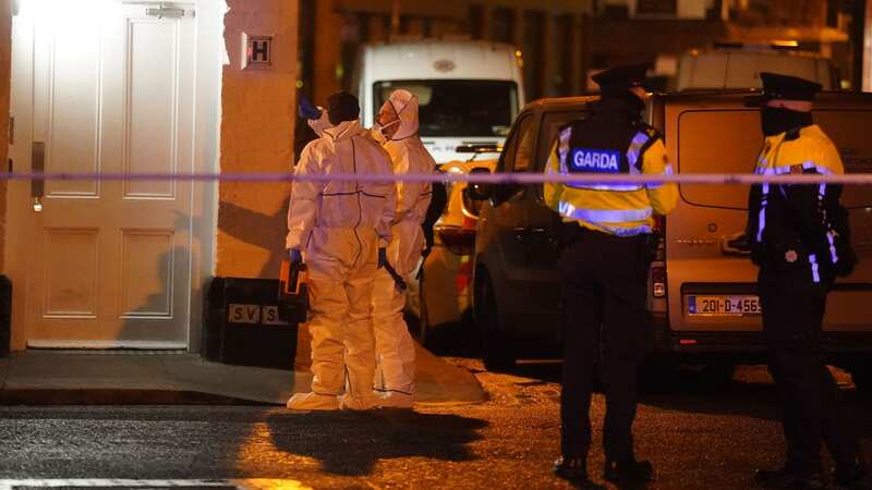 Forensics officers at the scene of the explosion in Little Britain Street off Capel Street in Dublin on Thursday (Image: PA)